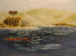 Kayaking near Hog Island, Tomales Bay