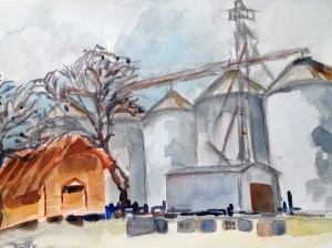 Grain elevators, Thorndale, Texas. Copyright Robin L. Chandler