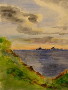 Farallon Islands from Point Reyes on a winter day.  Copyright Robin L. Chandler.