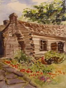 Moore-Hancock Farmstead log cabin Austin, Texas. Copyright Robin L. Chandler 2014.