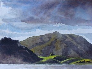 Black Mountain from the Nicasio Reservoir. Copyright Robin L. Chandler 2014.