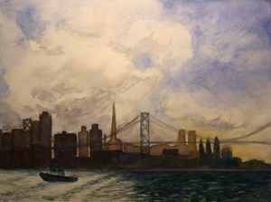 San Francisco seen from the Port of Oakland. Robin L. Chandler Copyright 2015.